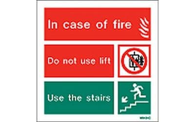 IN CASE OF FIRE SIGN - 150 x 150mm