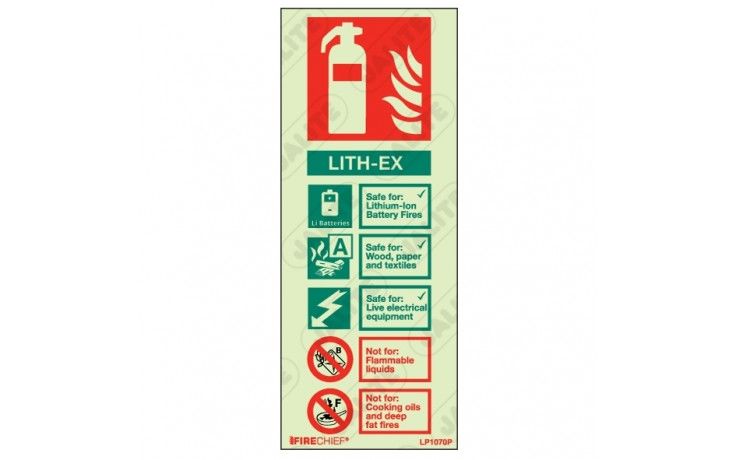 LITH-EX FIRE EXTINGUISHER SIGN PHOTOLUM 200 X 80