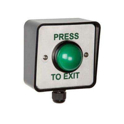 RGL standard weatherproof green dome PRESS TO EXIT button