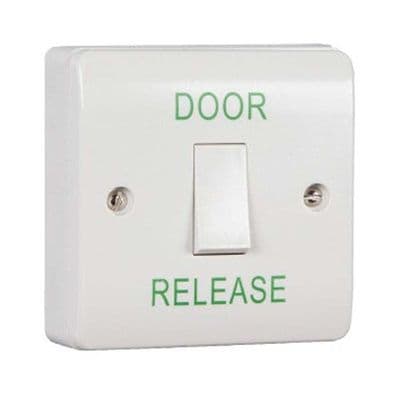 RGL white plastic, light switch style DOOR RELEASE button