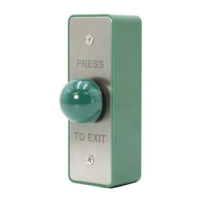 SRS Surface/Flush Narrow Stainless Steel Press To Exit, Dome Button