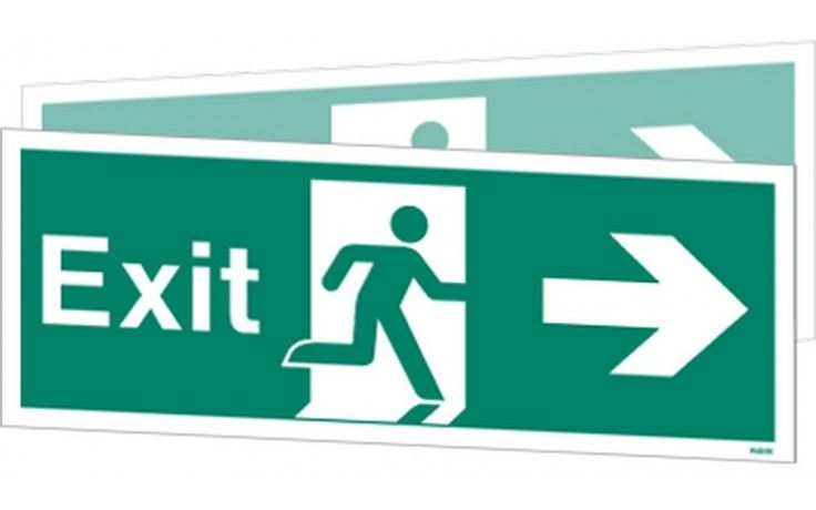 W405DSK - DOUBLE-SIDED FIRE EXIT SIGN RIGHT OR LEFT 150 x 400mm