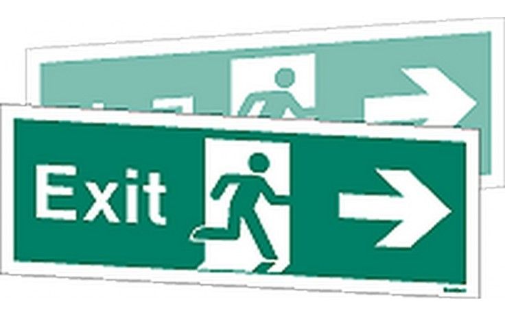 W405DST - DOUBLE-SIDED FIRE EXIT SIGN RIGHT OR LEFT wp 120 x  340mm