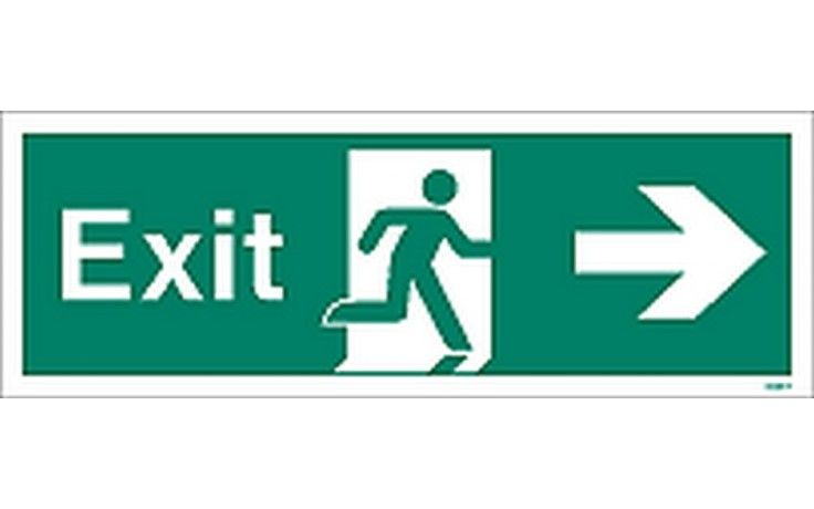 W405T - FIRE EXIT SIGN RIGHT 120 x 340mm