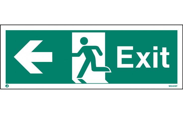 W409T - FIRE EXIT SIGN LEFT 120 x 340mm