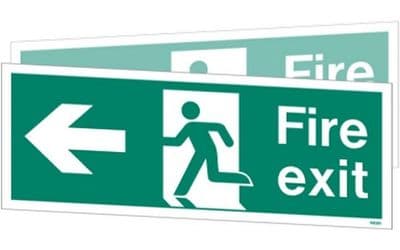 W430DSK - DOUBLE-SIDED FIRE EXIT SIGN TO THE RIGHT OR LEFT