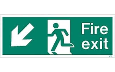 W433K - FIRE EXIT SIGN DOWN TO THE LEFT
