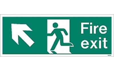 W434K - FIRE EXIT SIGN UP TO THE LEFT