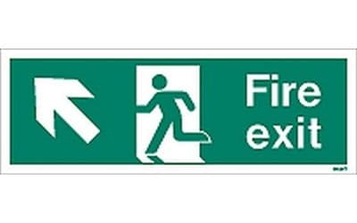 W434T - FIRE EXIT SIGN UP TO THE LEFT.