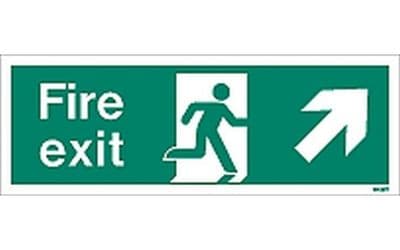 W438T - FIRE EXIT SIGN UP TO THE RIGHT.