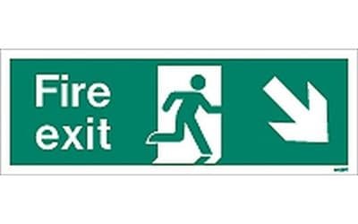 W439T - FIRE EXIT SIGN DOWN TO THE RIGHT.