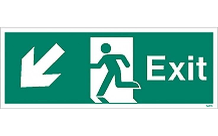 W443K - FIRE EXIT SIGN DOWN TO THE LEFT