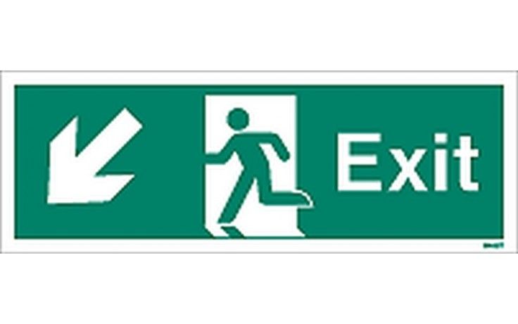W443T - FIRE EXIT SIGN DOWN TO THE LEFT.