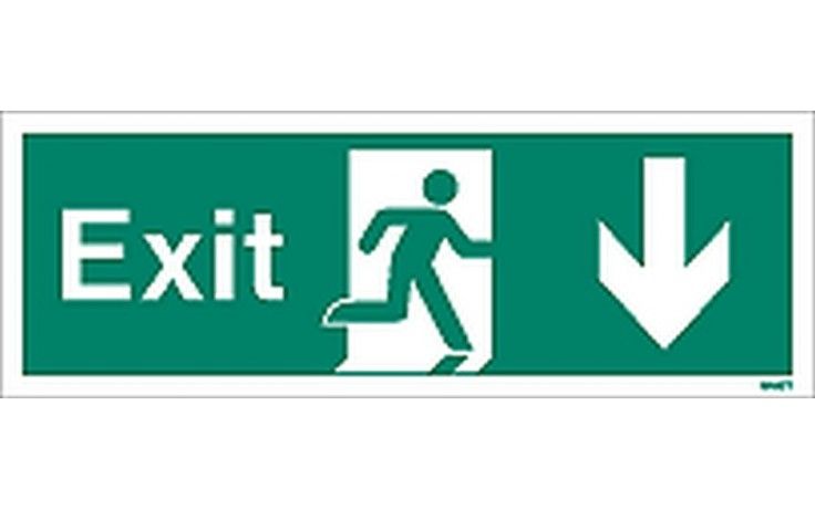 W447T - FIRE EXIT SIGN DOWN.