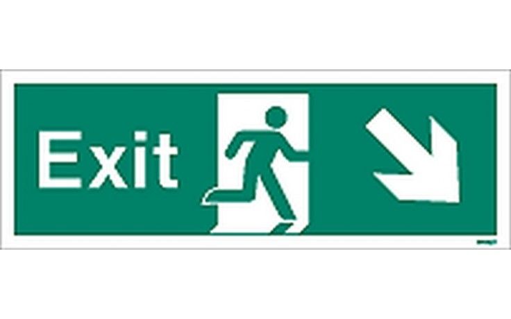 W448T - FIRE EXIT SIGN DOWN TO THE RIGHT.