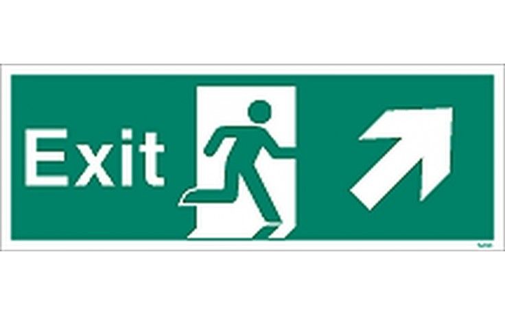 W449K - FIRE EXIT SIGN UP TO THE RIGHT