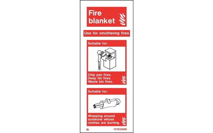 W6366M - FIRE BLANKET FIRE EXTINGUISHER SIGN