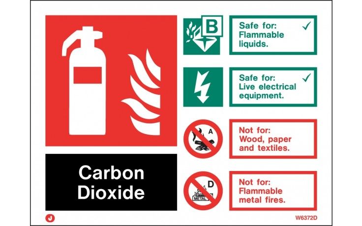 W6372D - CARBON DIOXIDE FIRE EXTINGUISHER SIGN