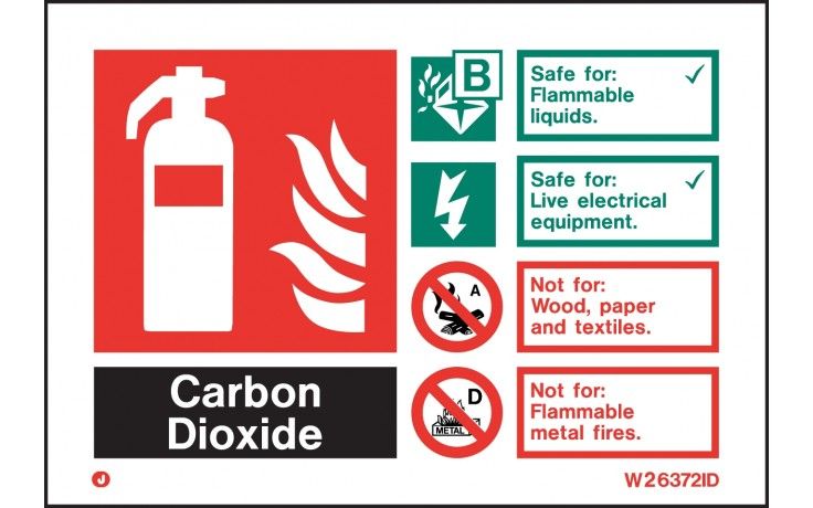 W6372ID - CARBON DIOXIDE FIRE EXTINGUISHER SIGN