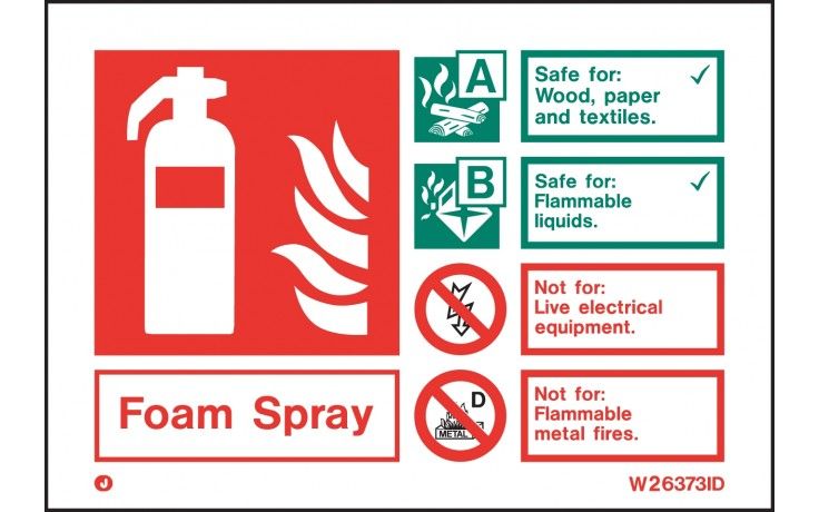 W6373ID - FOAM SPRAY FIRE EXTINGUISHER SIGN
