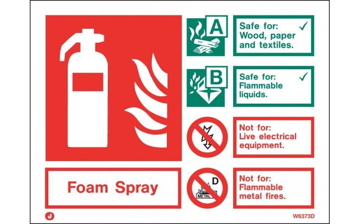 W6373ID - FOAM SPRAY FIRE EXTINGUISHER SIGN.