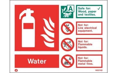 W6374ID - WATER EXTINGUISHER IDENTIFICATION SIGN wp landscape