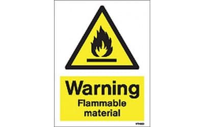 W7422D - WARNING FLAMMABLE MATERIAL SIGN.