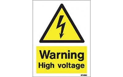 W7424D - WARNING HIGH VOLTAGE SIGN.
