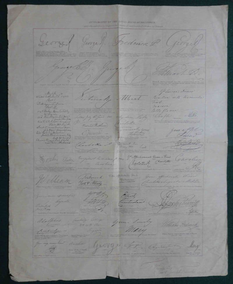 Antique Georgian Autograph Collector Josiah French Signed Royal House Brunswick