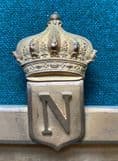 Antique Imperial French Brass Presentation Frame Emperor Napoleon III Bonaparte