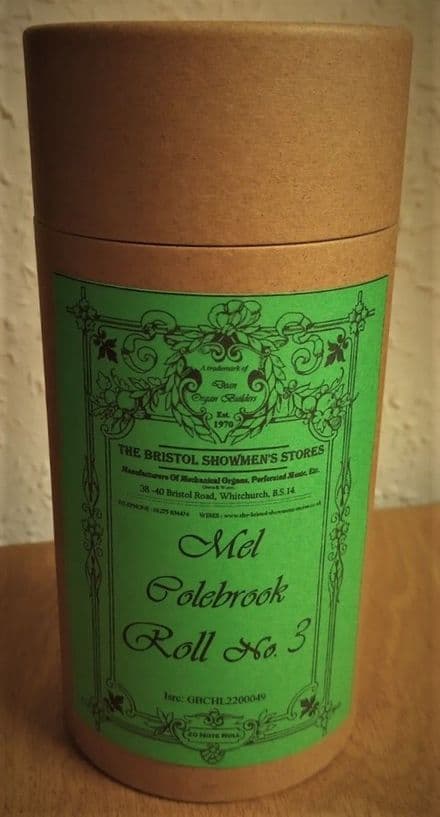 20 Note Music Roll, Mel Colebrook Selection Roll 3