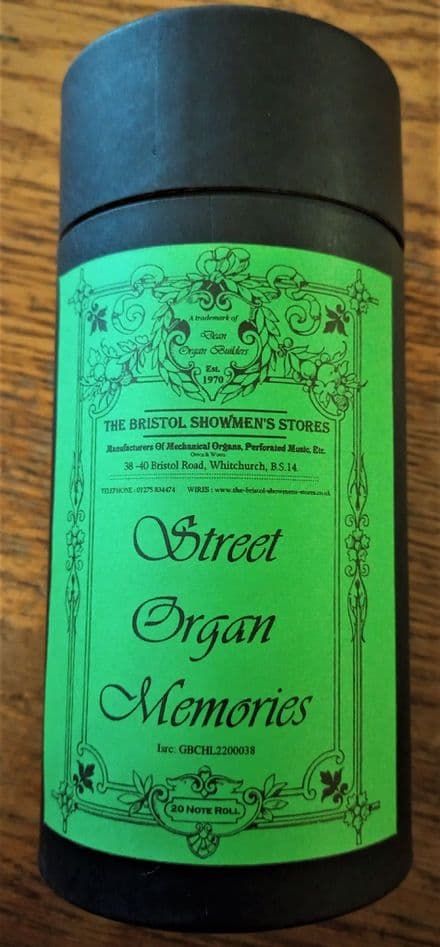 20 Note Music Roll, Street Organ Memories