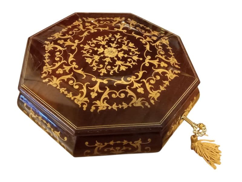 Walnut Scroll Musical Jewellery Box and Other Musical Jewellery Boxes, available from The Music Box Shop, England.