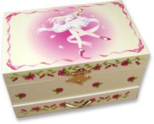 GIRLS JEWELLERY BOXES, CHILDREN'S MUSIC BOXES, Ballerina Musical Jewellery Box CB27