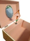 Childrens Musical Jewellery Box Dulcie 1325 with ballet slipper and ribbon design.