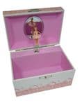 Childrens Musical Jewellery Box Dulcie 1325 with ballet slipper and ribbon design.