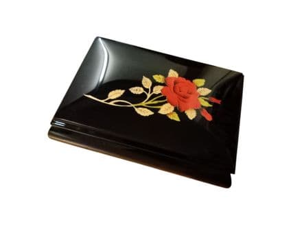 Italian Flower Inlay Musical Jewellery Box 46/7RR Black