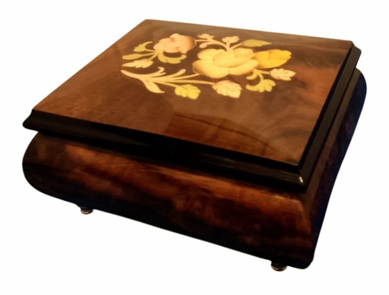Italian Inlay Musical Trinket Box B95/5FC Walnut
