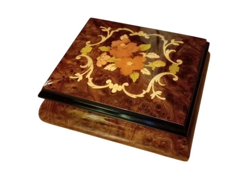 Italian Inlay Musical Trinket Box  B95/SGF Elm