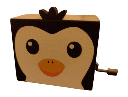 Penguin Hand Cranked Music Box