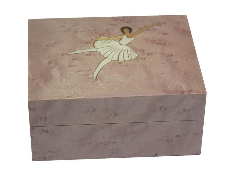 Pink Ballerina Inlay Musical Jewellery Box and Jewellery Boxes available from The Music Box Shop, England.