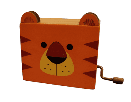 Tiger Hand Cranked Music Box