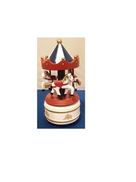 Wooden Music Box Carousel 16030