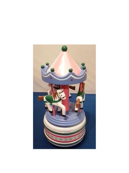 Wooden Music Box Carousel 16031