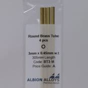 Albion BT3 3mm Brass Tube