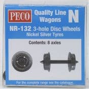 Peco NR132 3-hole Disc Wheels - reduced