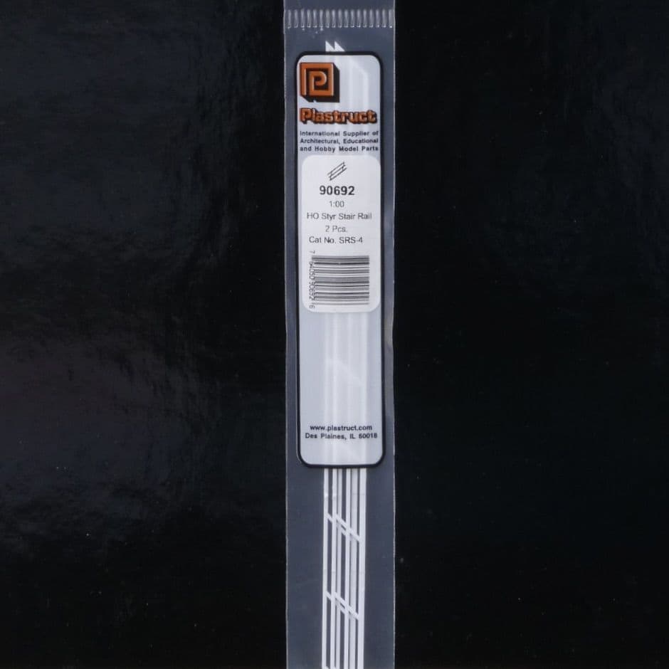 Plastruct HO Scale/1:100 Styrene Stair Rail 2 Pcs