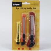 rolson 62805 3pc Utility Knife Set - reduced