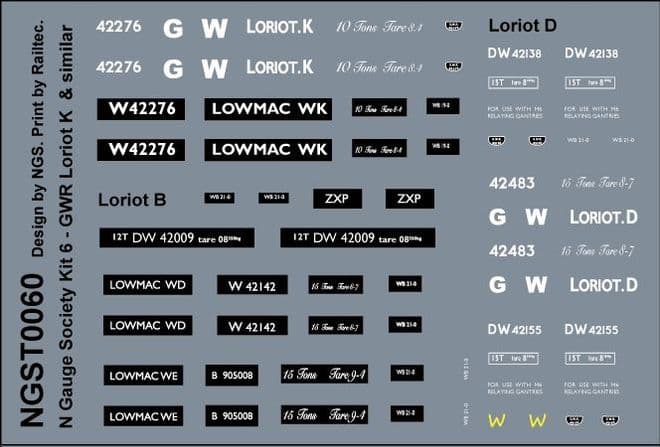 NGST0060 Decals for kit 6 (NGSK0060)