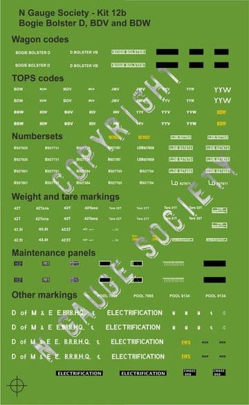 NGST0121 Decals for kits 12b & 12c (BDV/BDW) (NGSK0121/2)